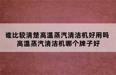 谁比较清楚高温蒸汽清洁机好用吗 高温蒸汽清洁机哪个牌子好